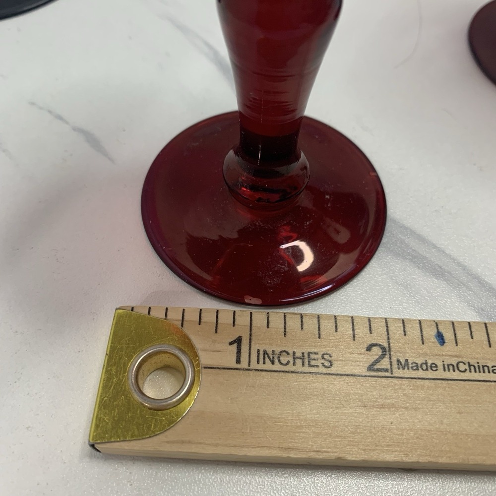 2–EGERMANN BOHEMIAN 3 RUBY RED CUT-TO-CLEAR WINE CLARET - Picture 8 of 8